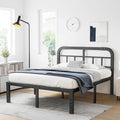 Full Size Black Metal Bed Frame with Headboard X929619