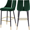 Green Velvet Stool Set of 2 R618863