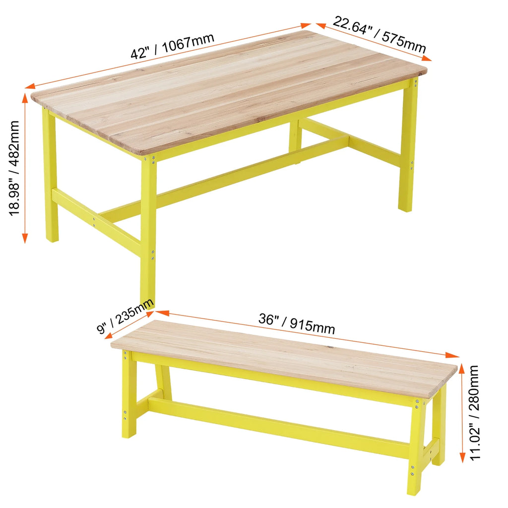 Kids Table and Bench Set of 3 V599