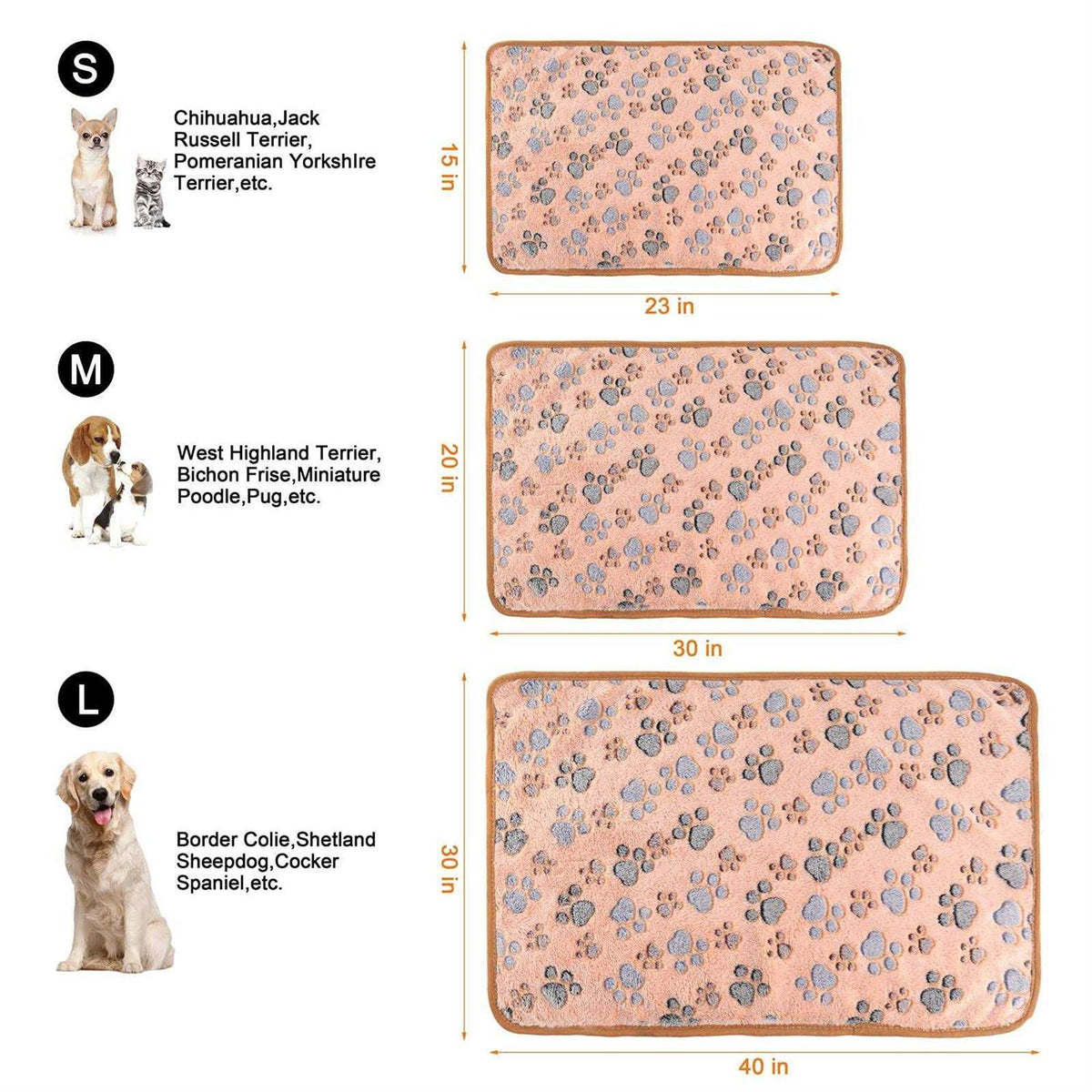 3 Pack Soft Warm Fleece Flannel Pet Blanket N48654