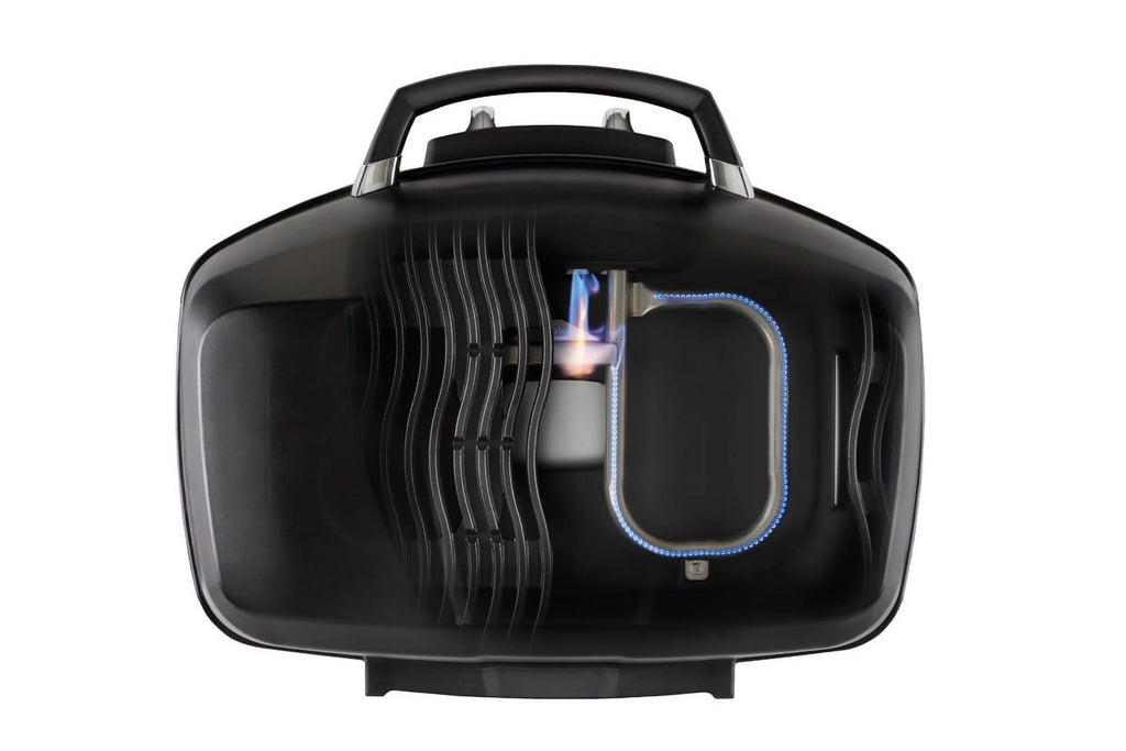 Portable Propane Gas Grill with Scissor Cart, Black N137042