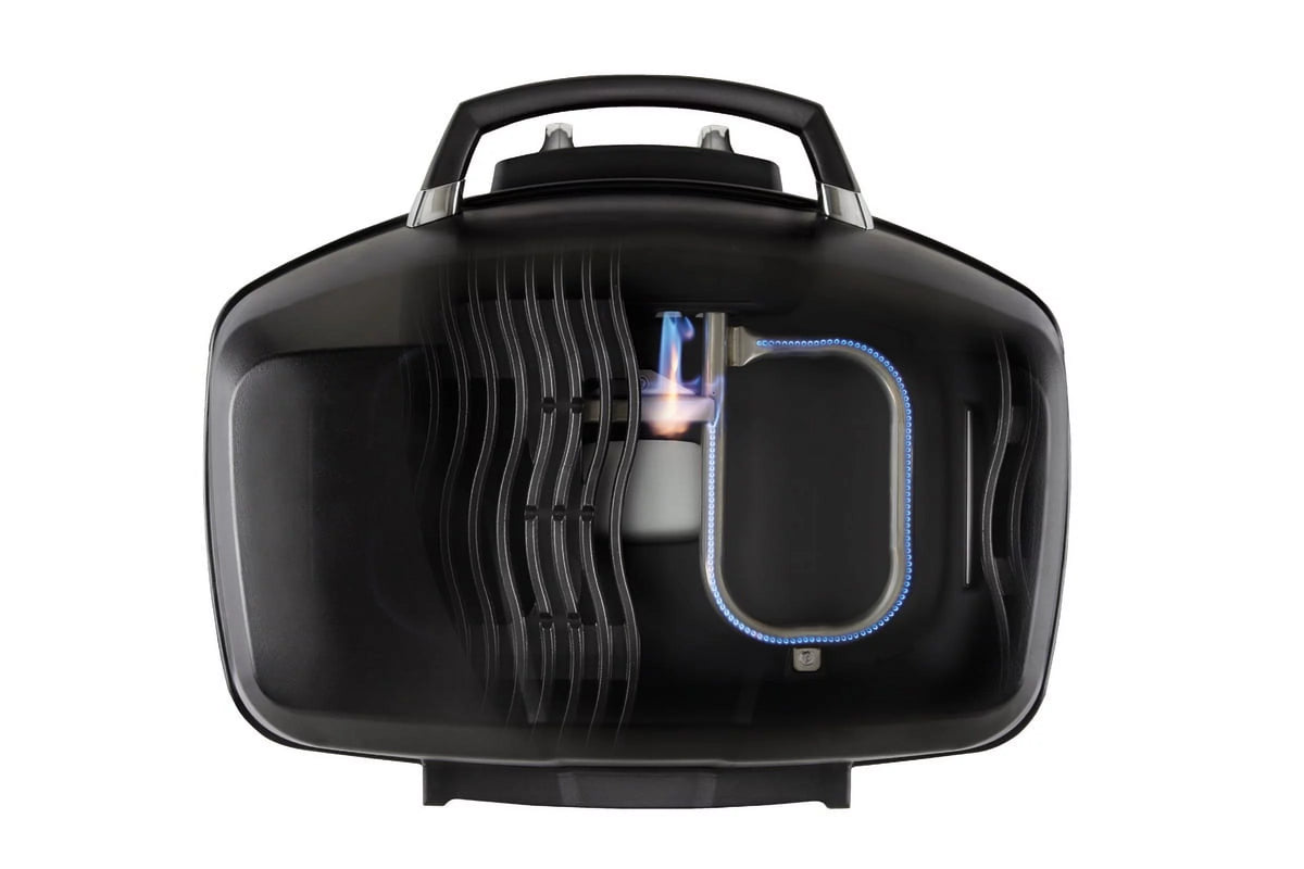 Portable Propane Gas Grill with Scissor Cart, Black N137042