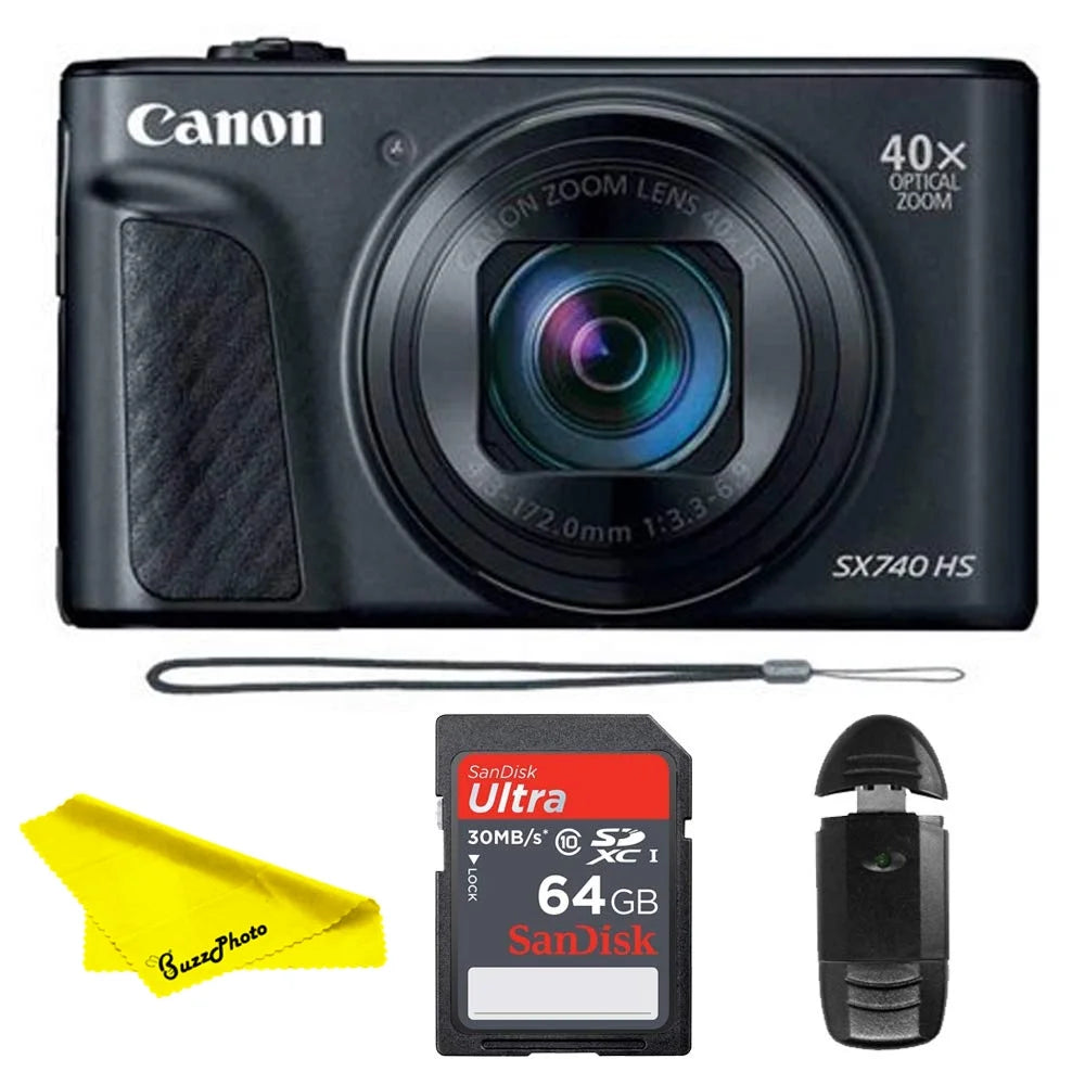 Black Digital Camera with 64 GB Memory Card Z41437