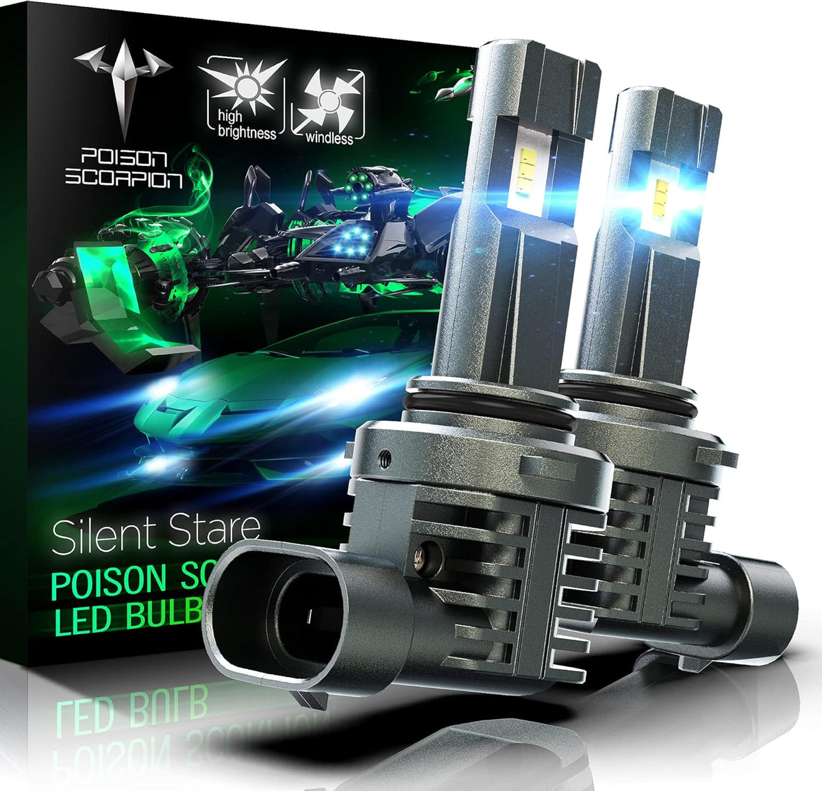 24000LM Fanless LED Headlight Bulbs Combo, HB3 HB4 6500K Cool White, Pack of 2 V465