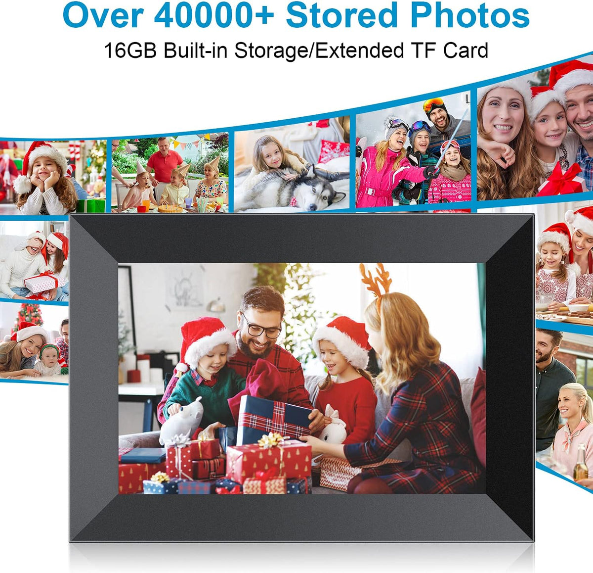 8 Inch Smart Digital Photo Frame with WiFi, IPS Touch Screen, 16GB Storage, Pack of 2 S27370