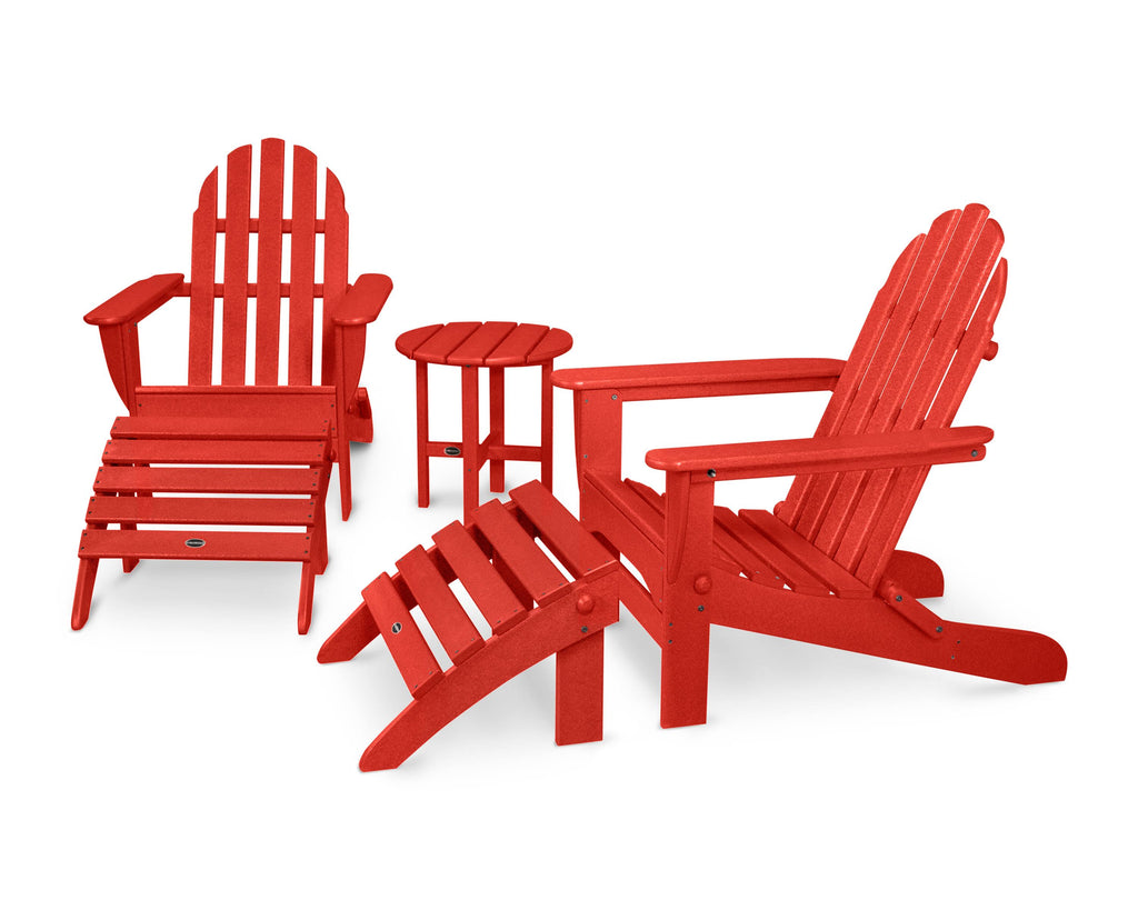 Sunset Red 5-Piece Adirondack Set Z1233