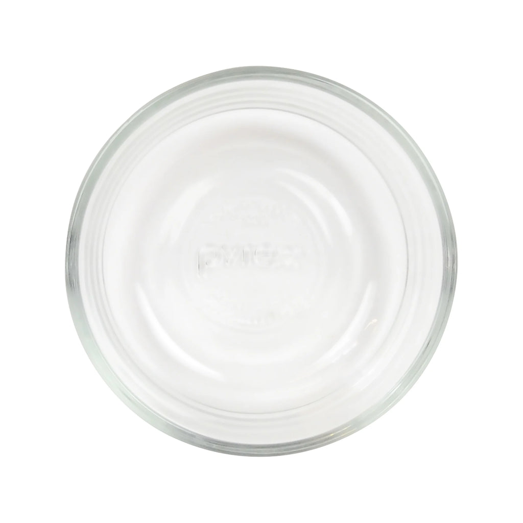 1-Cup Clear Round Glass Food Storage Bowl with Red Plastic Lid, 4-Pack K7584