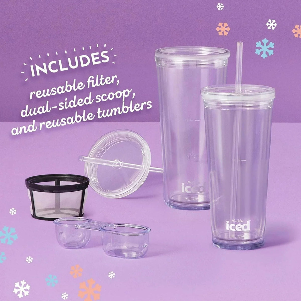 3-in-1 Iced and Hot Coffee and Tea Maker and Blender with Reusable Filter V77214
