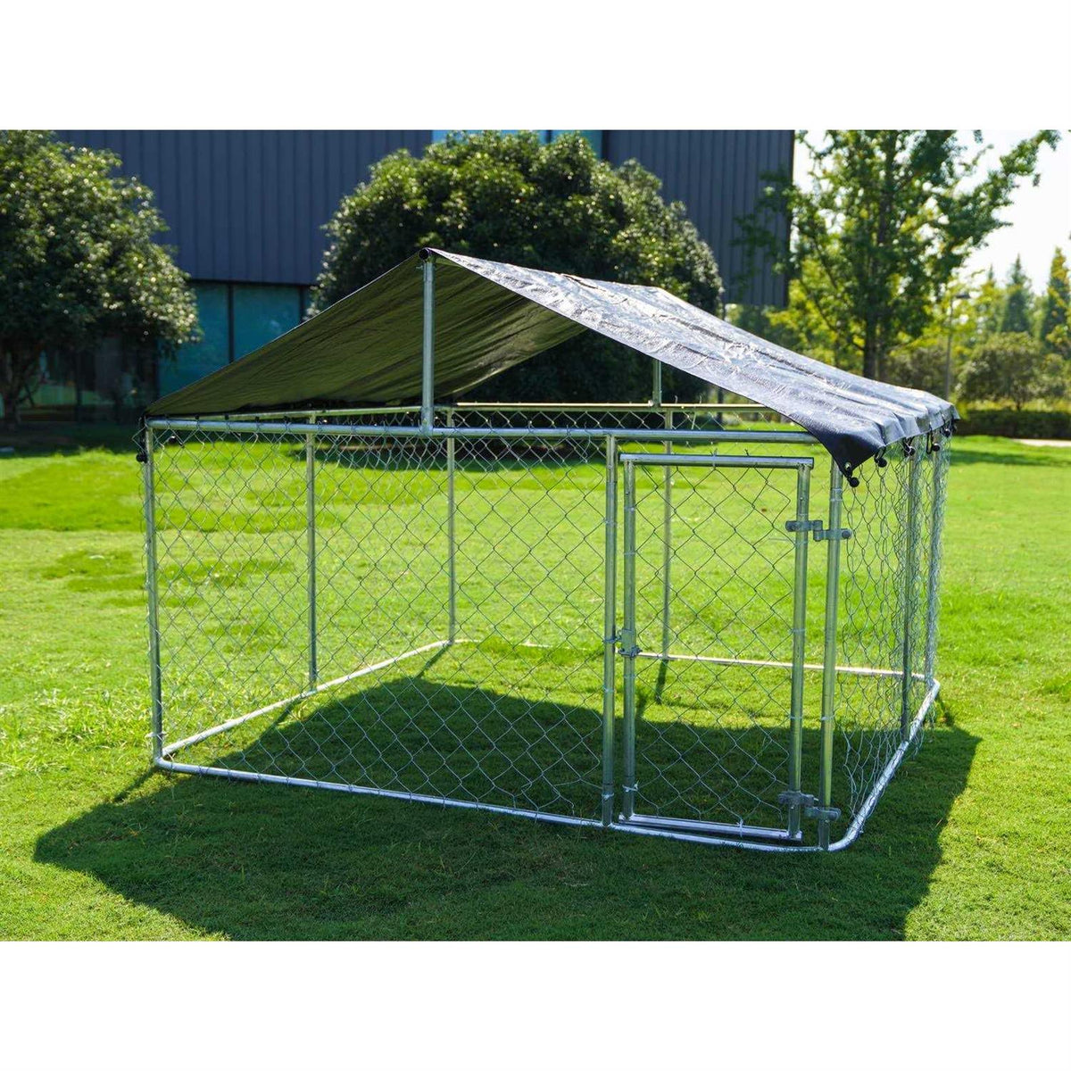 Outdoor Dog Kennel Heavy Duty with Galvanized Chain Link N861409