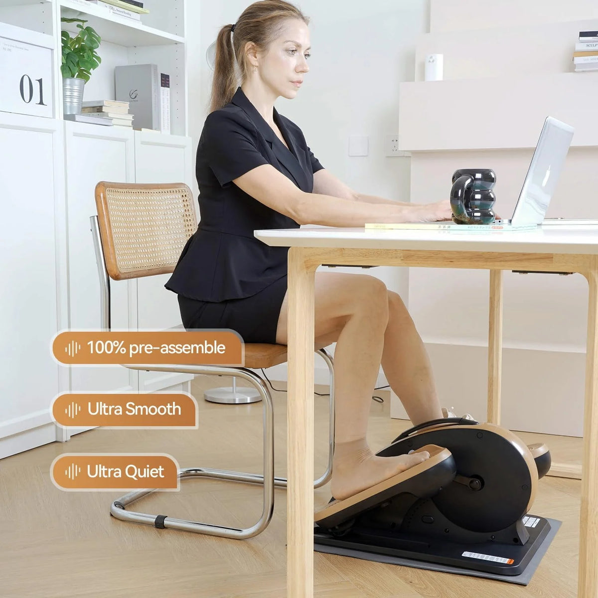 Under Desk Magnetic Elliptical Machine with Foot Massage C2290