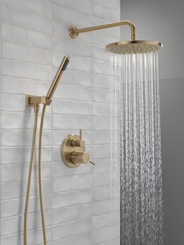 2-Setting Round Shower System with Rain Shower Head and Handheld Spray Chrome N74505