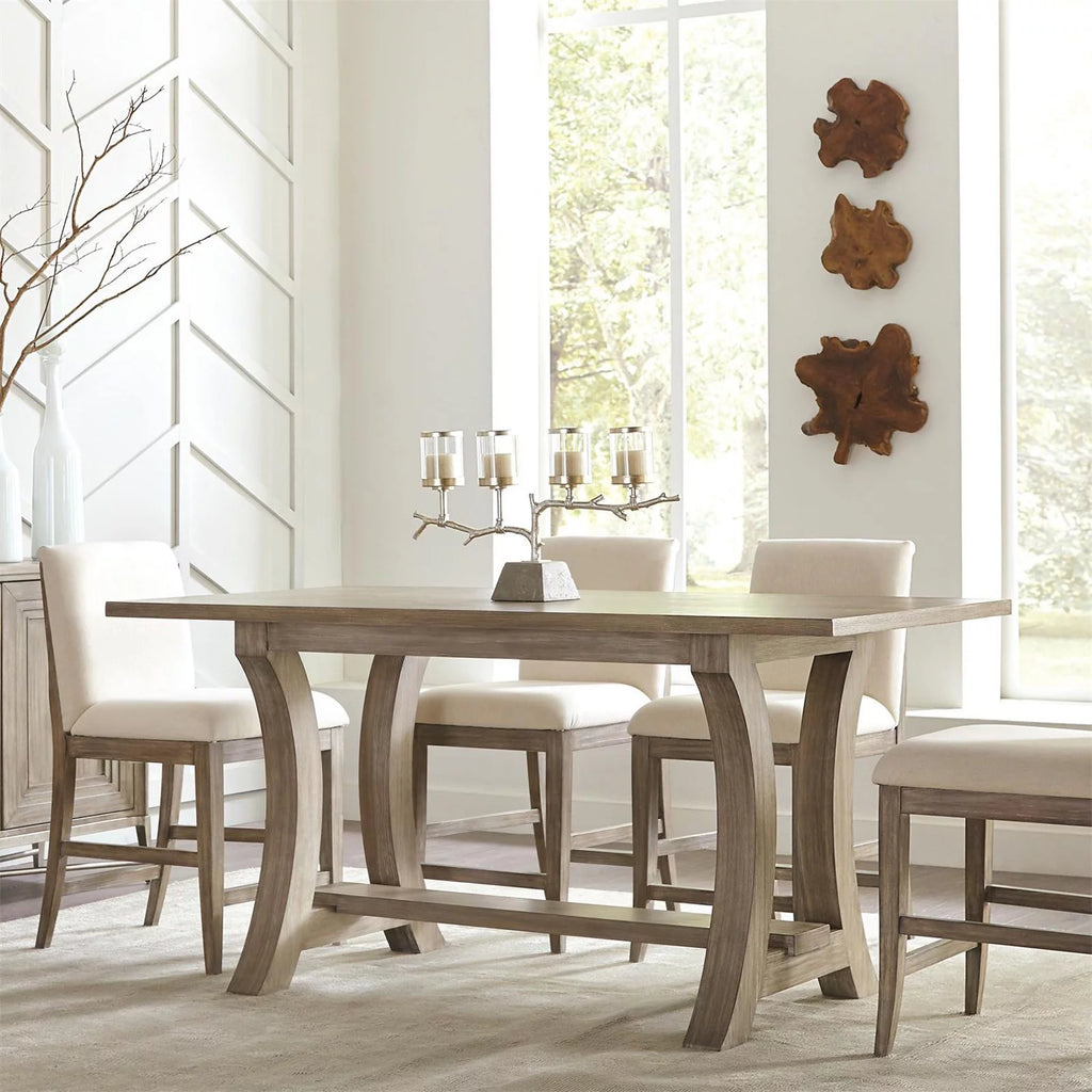 Wood Counter Height Trestle Dining Table I1665