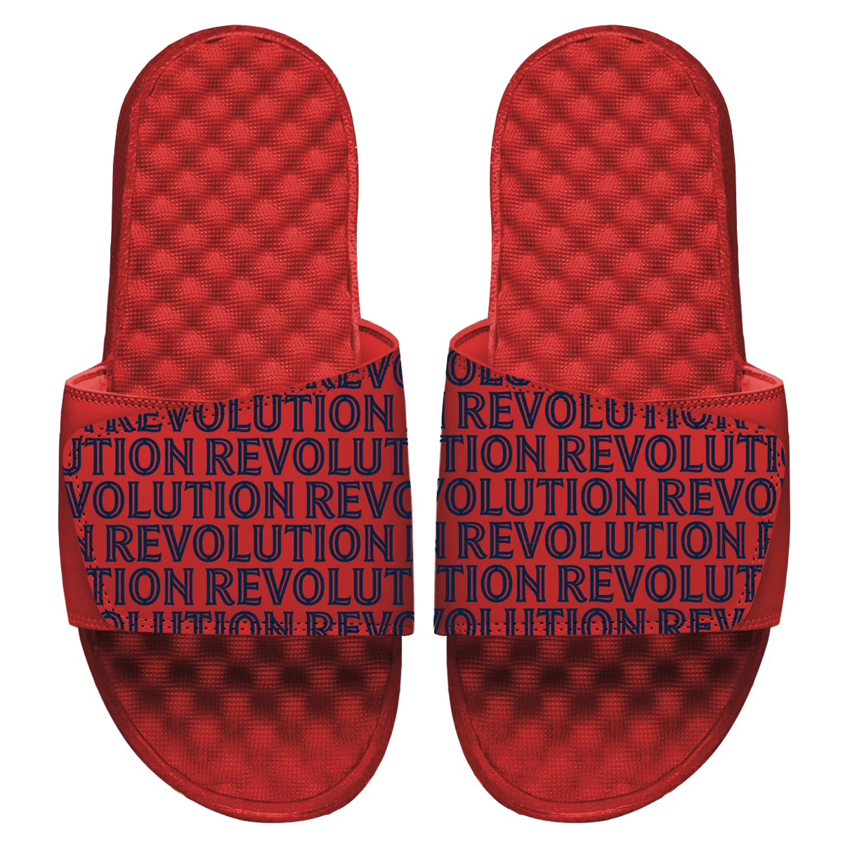 Red New England Revolution Pattern Logo Slide Sandals H682264