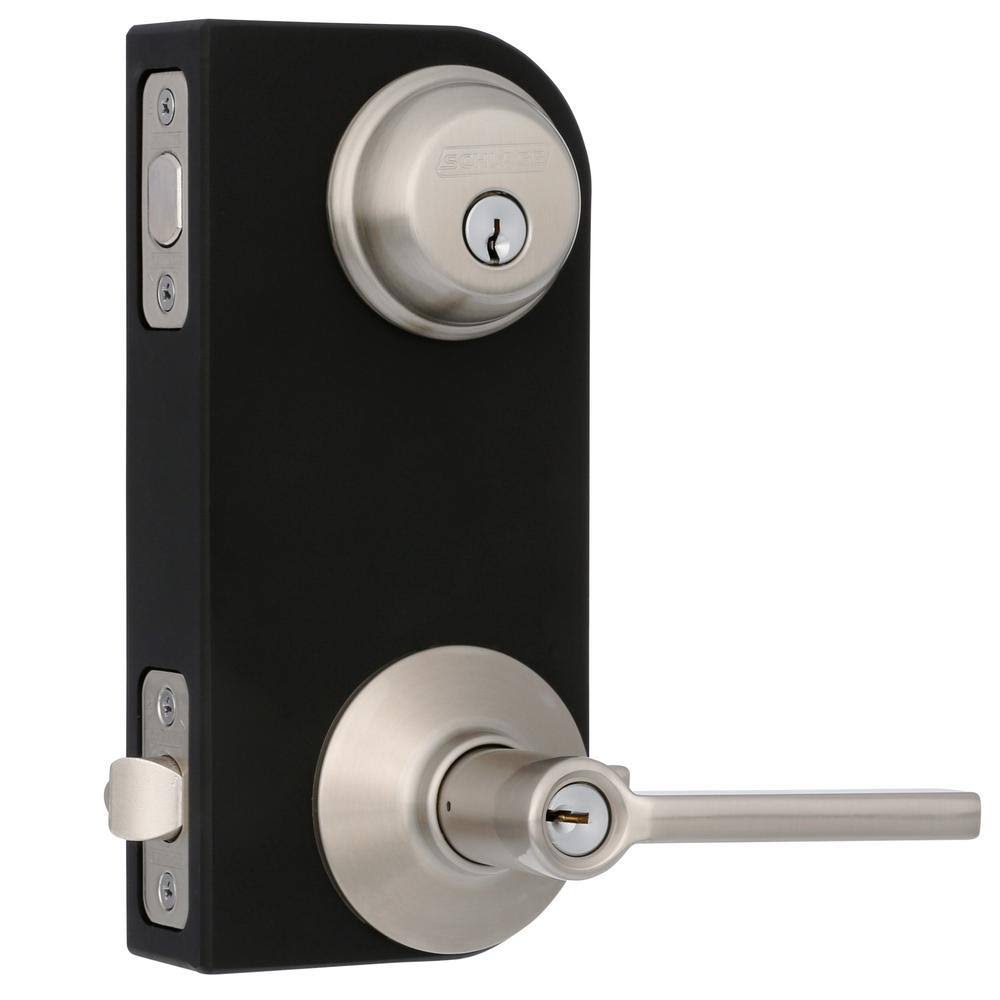 Satin Nickel Single Cylinder Deadbolt Keyed Entry Lever J264