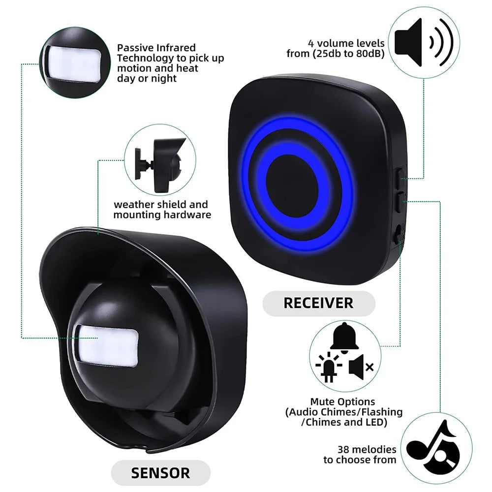 Wireless Driveway Alarm Motion Sensor Alarm 1 Receiver 2 Transmitters J8069
