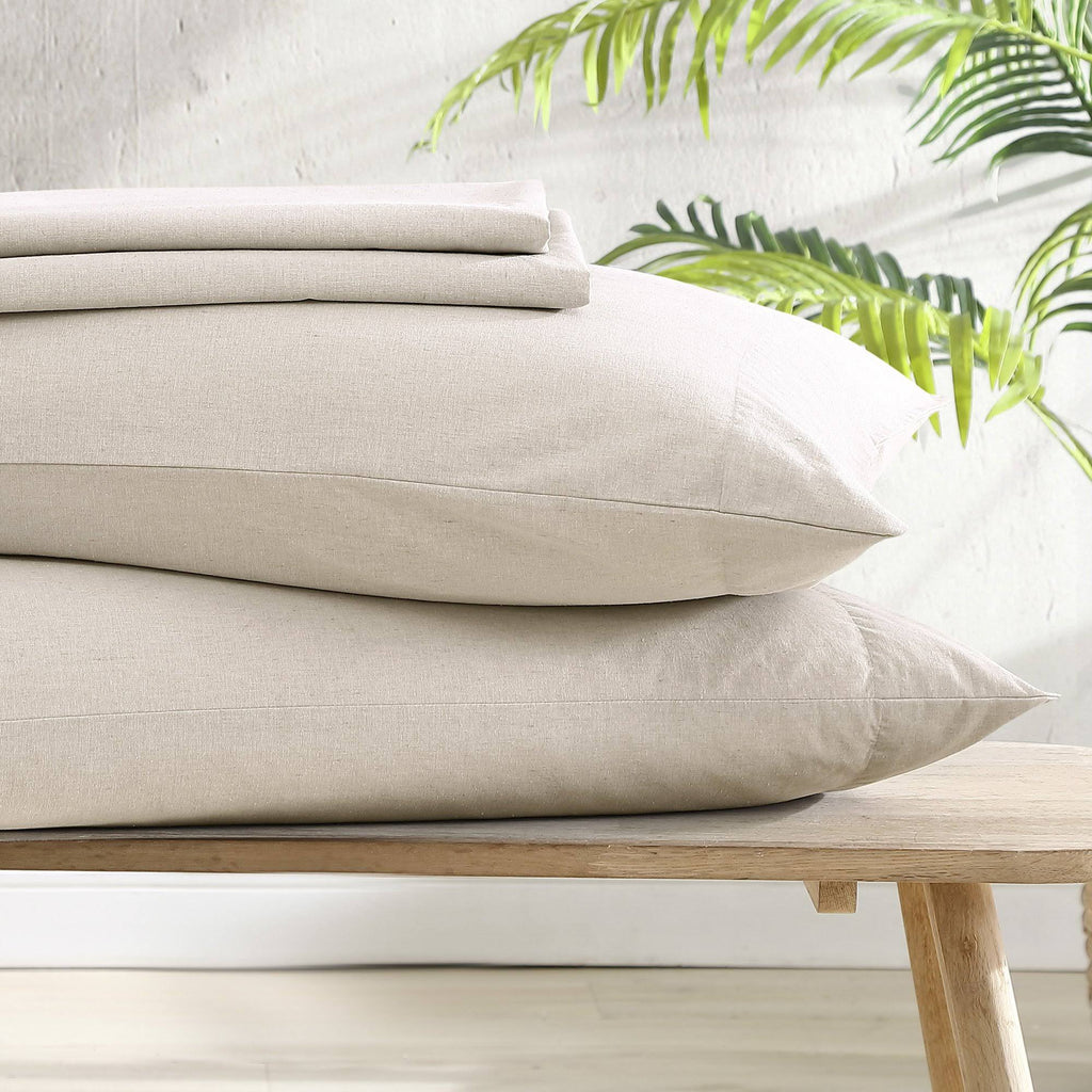Grey Striped Percale Twin Sheet Set C9770