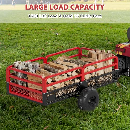 Heavy Duty Steel Dump Cart Utility Trailer with Removable Sides E2536