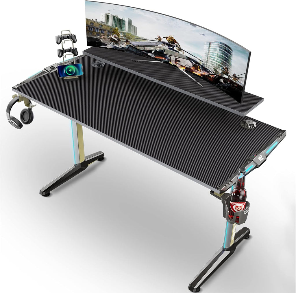 55 Inch Gaming Desk with RGB Led Lights Z1474