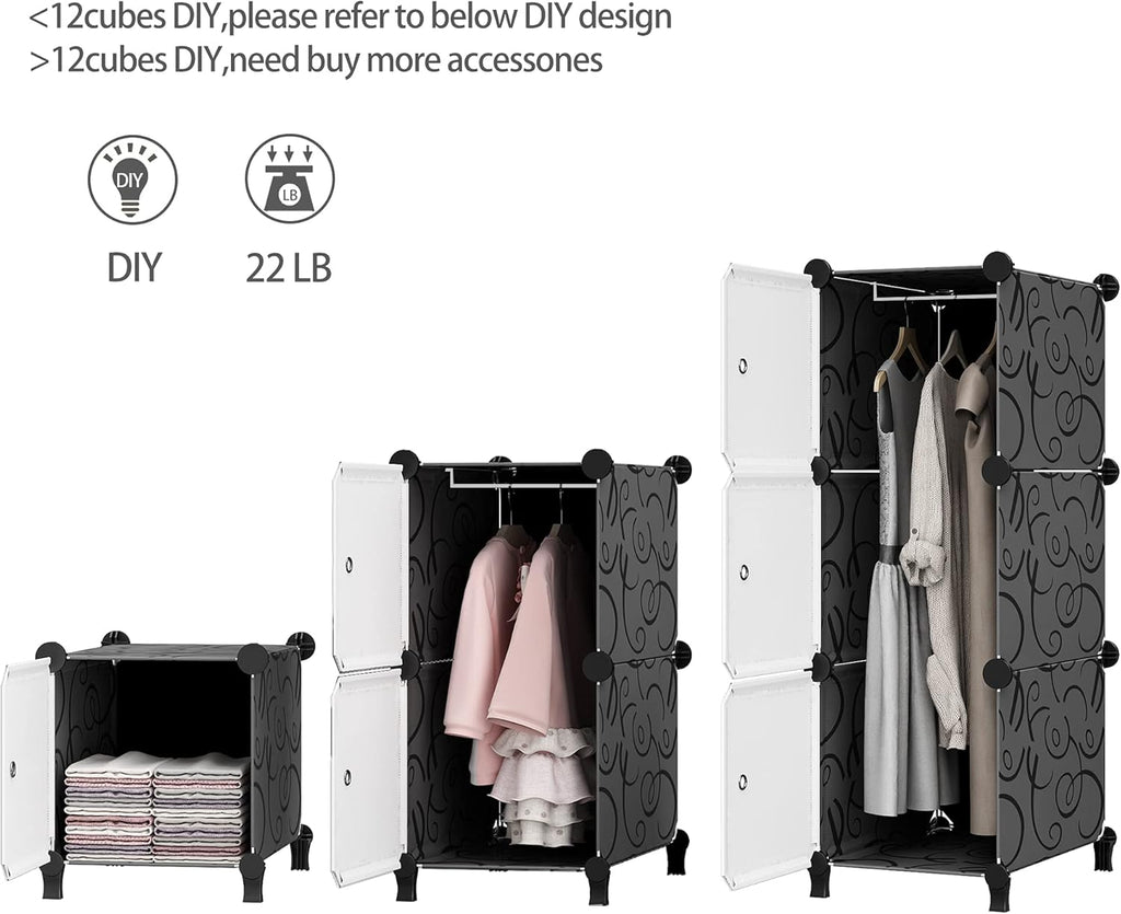 Portable Closet 12 Cube Storage Organizer R7372