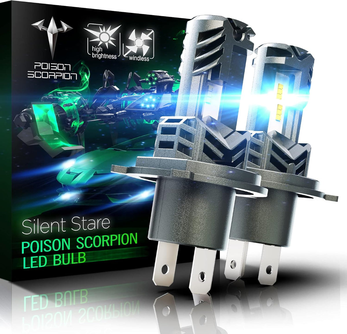 24000LM Fanless LED Headlight Bulbs Combo, HB3 HB4 6500K Cool White, Pack of 2 V465