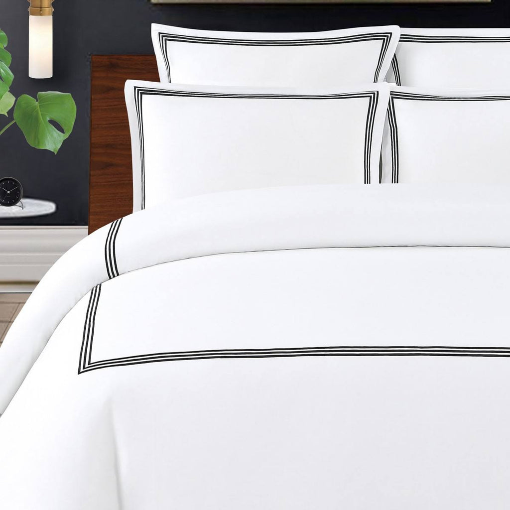 Navy Cotton Sateen 3-Piece Duvet Cover Set H38105