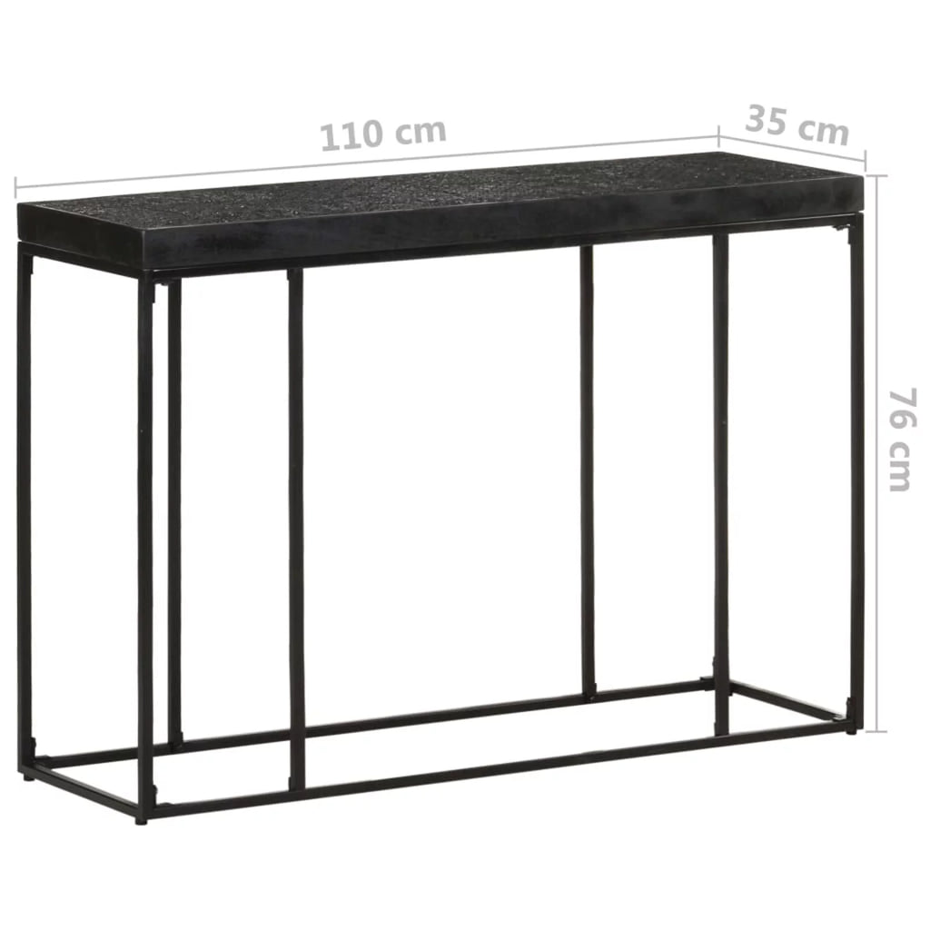 Black 43.3in Solid Acacia and Mango Wood Console Table V16392