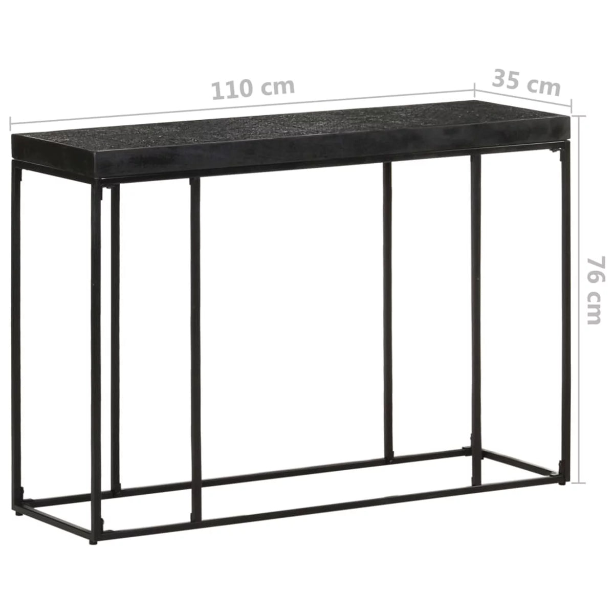 Black 43.3in Solid Acacia and Mango Wood Console Table V16392