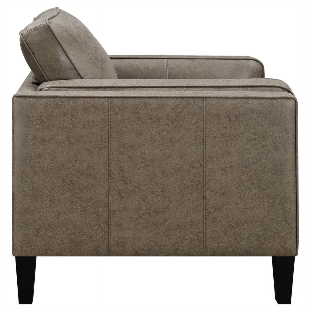 Vintage Brown Upholstered Track Arms Chair S99867