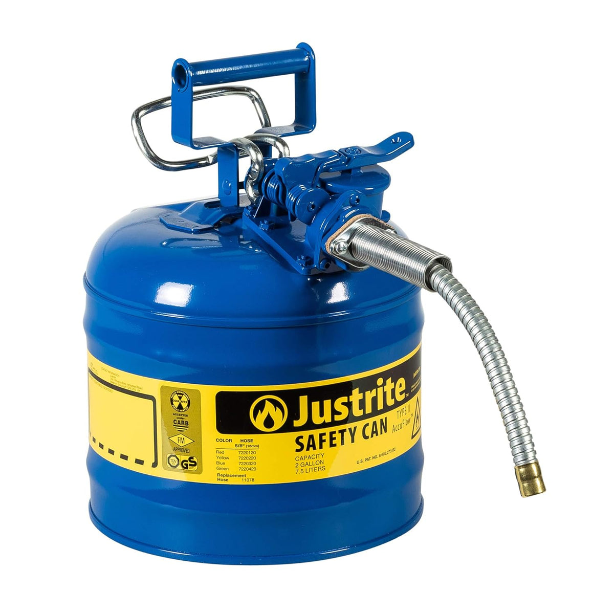 5 Gallon Red Galvanized Steel Safety Can With Stainless Steel Flame Arrester And 1" Metal Hose L82263