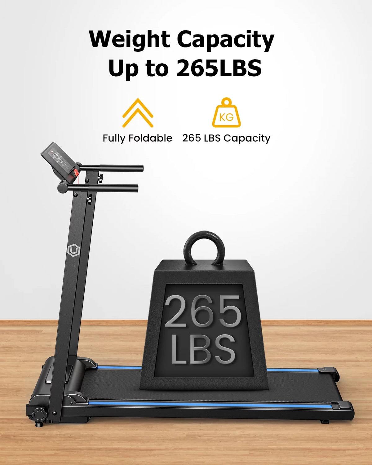Folding Treadmill 2.25HP Portable Compact with 12 HIIT Modes H77851