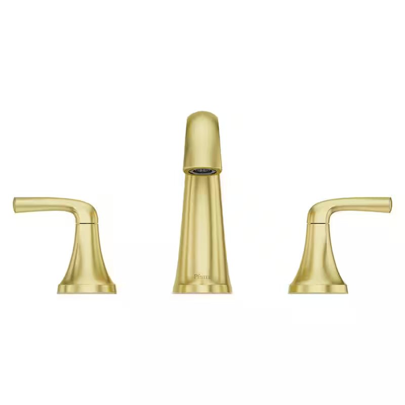 8 in. Widespread Double Handle Bathroom Faucet Brushed Gold H386