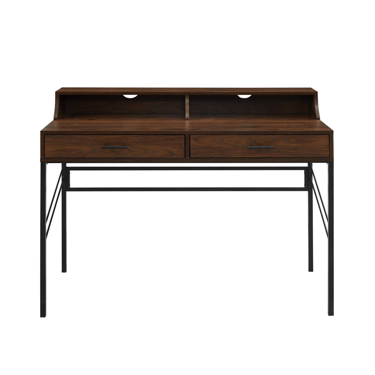 2-Drawer Desk and Hutch - Cerused Ash W19231