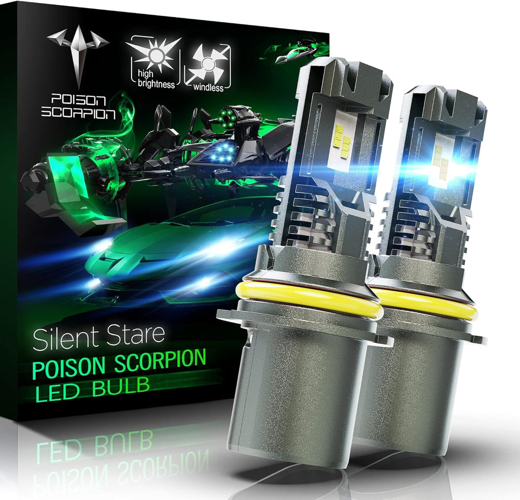 24000LM Fanless LED Headlight Bulbs Combo, HB3 HB4 6500K Cool White, Pack of 2 V465