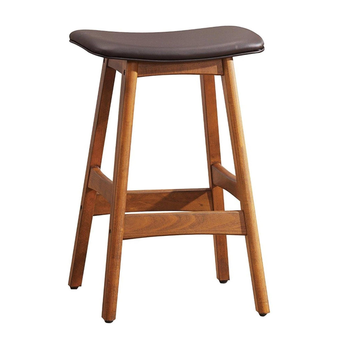 Wooden Counter Height Stool in Dark Brown, Set of 2 E29623