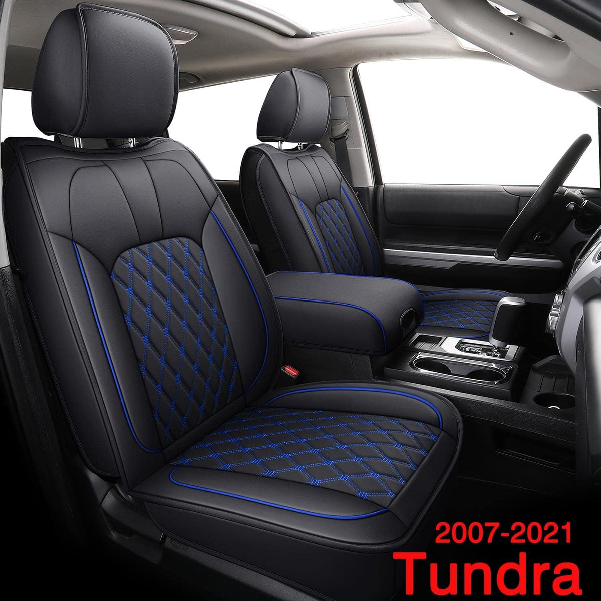 Black Red Full Set Water Proof Faux Leather Car Seat Covers R75031