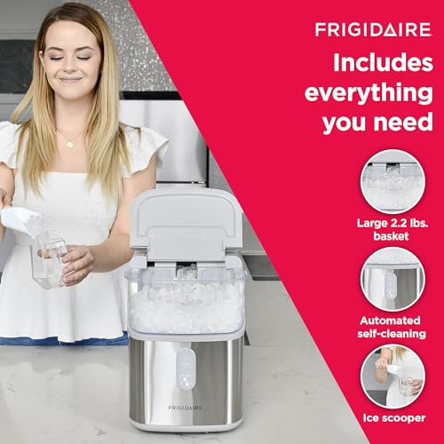 Compact Countertop Nugget Ice Maker, 33lbs per Day, Metallic Finish J85513