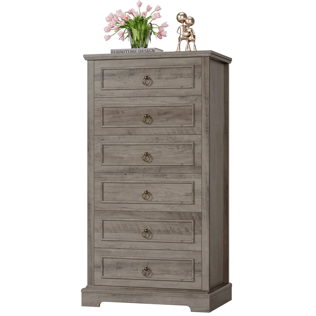 White 6 Drawer Wood Dresser G70973