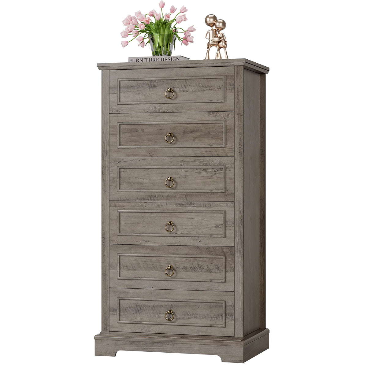 White 6 Drawer Wood Dresser G70973