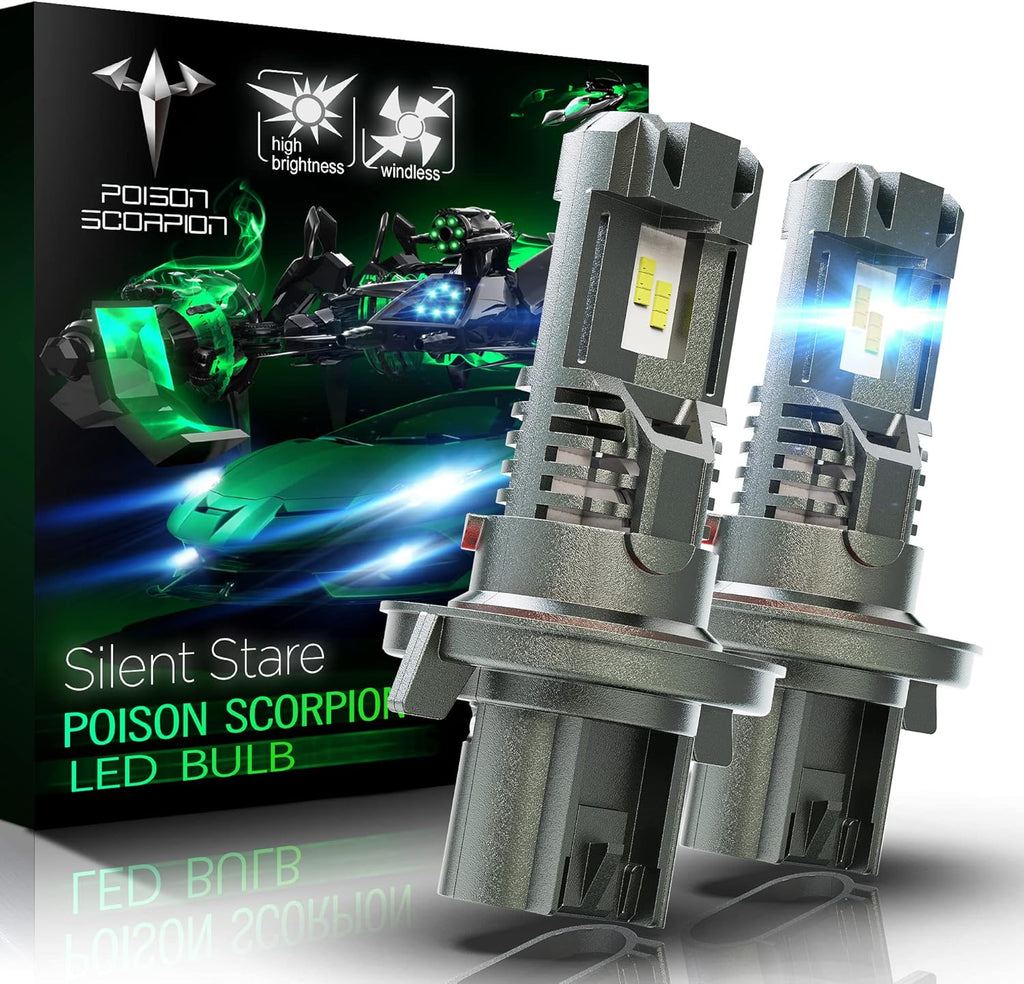 24000LM Fanless LED Headlight Bulbs Combo, HB3 HB4 6500K Cool White, Pack of 2 V465