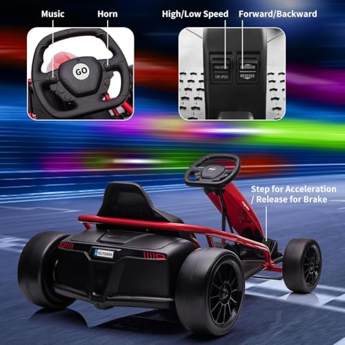 24V 9Ah Battery 300W*2 Motors 8MPH Drifting Go Kart White M7151