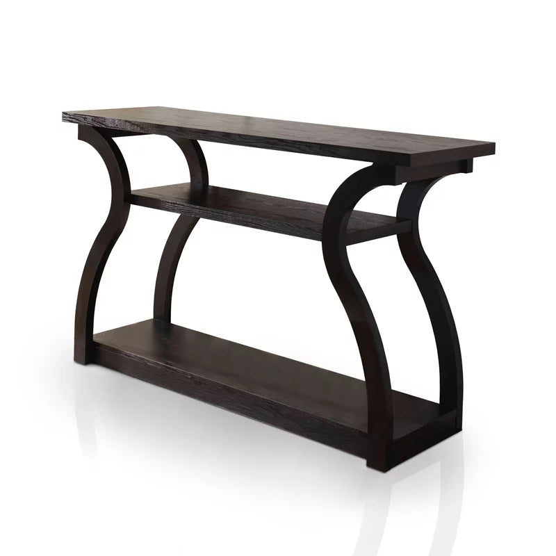 Black MDF and Wood Veneer Console Table C99682