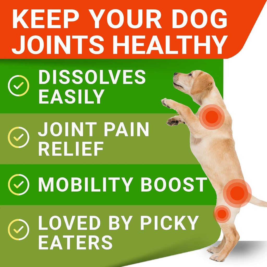 Glucosamine Tablets for Dogs - Joint Supplement w/Omega-3 Fish Oil - Chondroitin, MSM - 120 Ct F5662