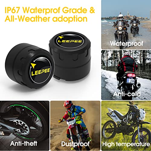 Motorcycle Tire Pressure Monitoring System with 2 External Sensors H22812