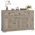 White 3 Drawer 3 Door Sideboard Storage Cabinet B305513