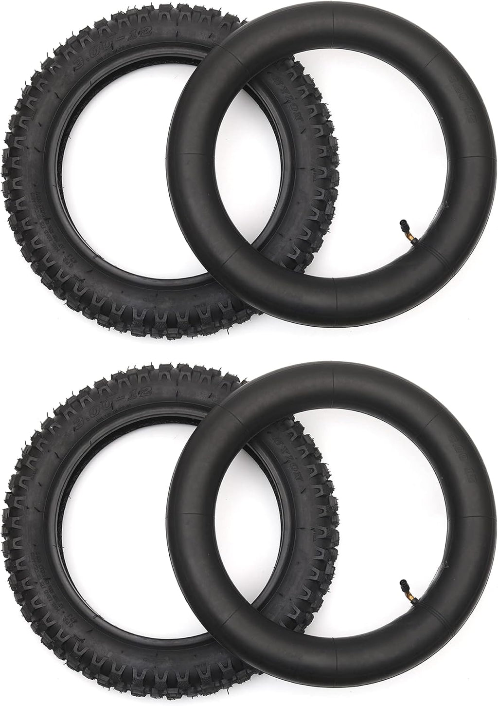3.00-12 Knobby Motocross Bike Tire and Tube Set with TR87 Valve Stem A313