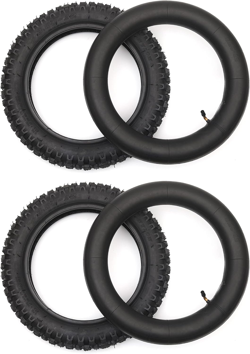 3.00-12 Knobby Motocross Bike Tire and Tube Set with TR87 Valve Stem A313