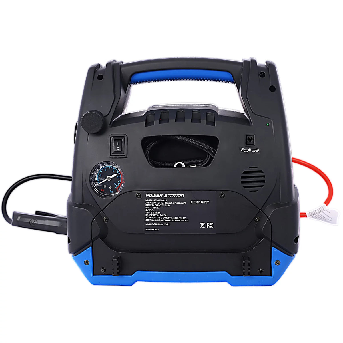 1800 Amps 12V DC Jump Starter with Air Compressor U747