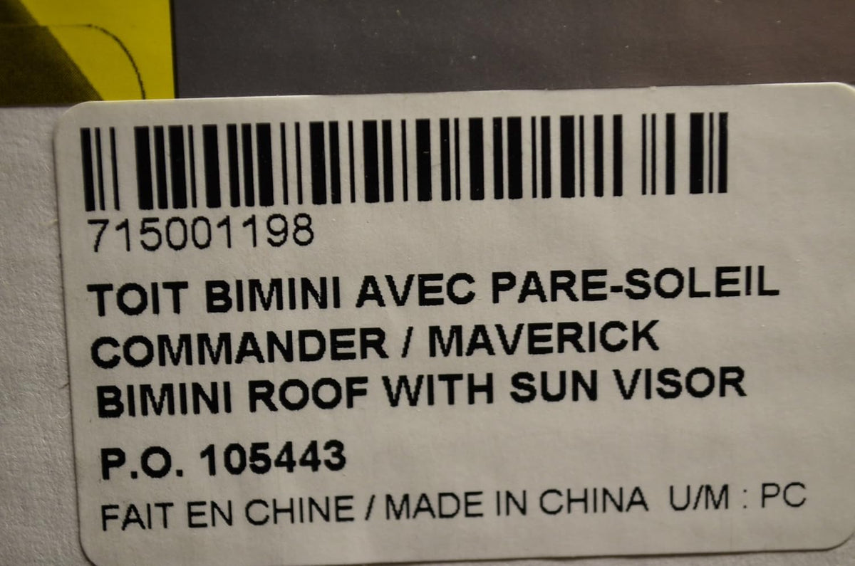 Bimini Roof with Sun Visor R436