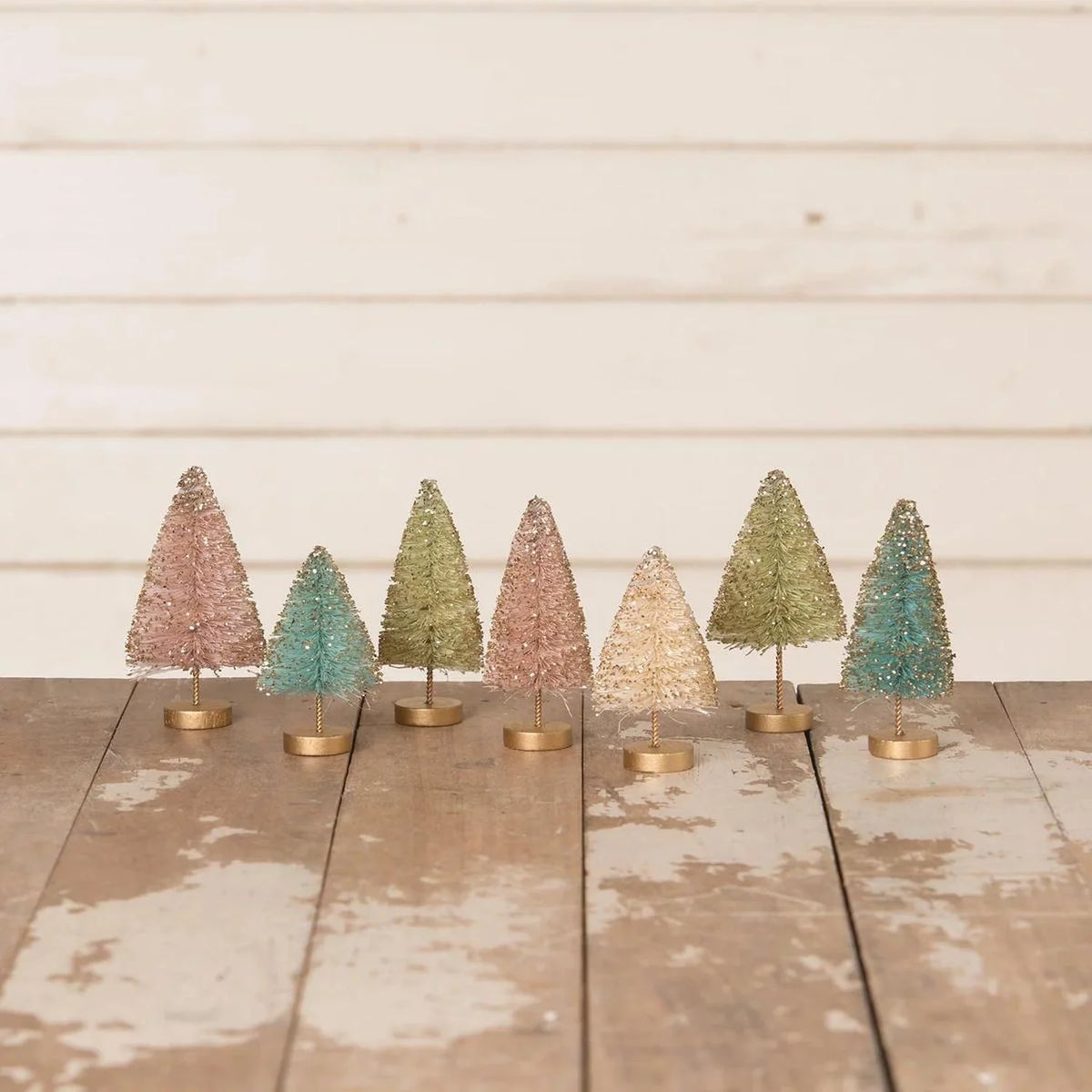 Mini Bottle Brush Trees Set Of 7 G2589