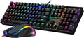 Mechanical Gaming Keyboard and Mouse Combo Wired RGB Backlit 104 Key 7200 DPI W635378